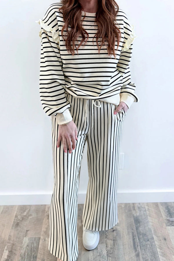 striped 2pcs pant set