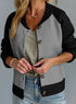 Black Color Block Ribbed Knit Button Down Sweater Cardigan