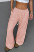 Pink Stripe Drawstring Plus Size Loose Pants
