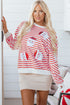 Orange Stripe Sequin Santa Claus Pattern Christmas Pullover Sweatshirt