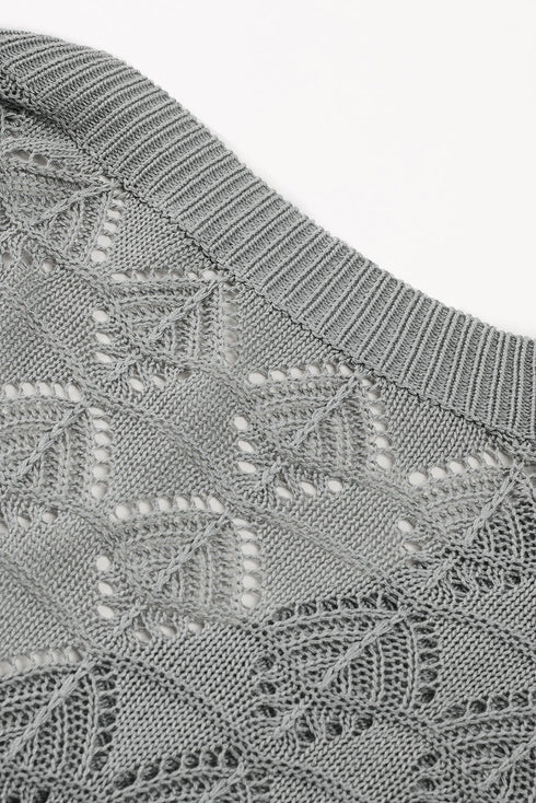 gray crochet cardigan