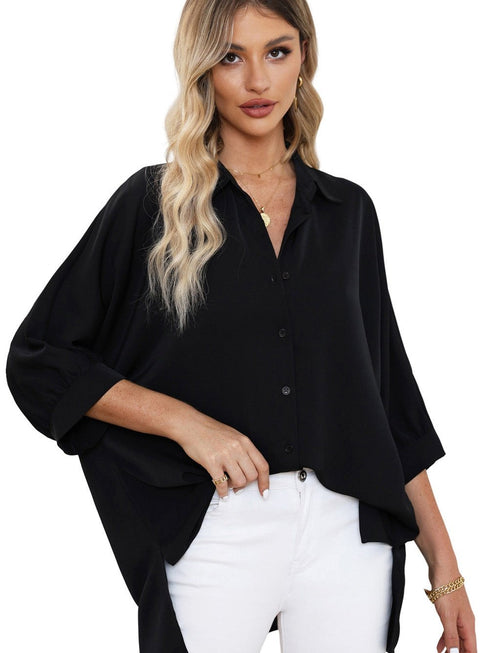 womens-blouses-satin-commute-solid-color-v-neck-long-sleeved-blouse