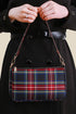 Blackish Green Retro Plaid Zip Square Single Shoulder Bag