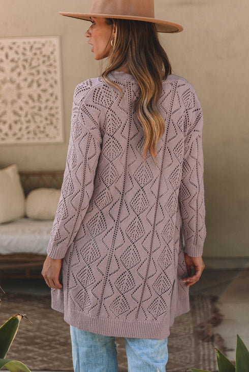 openwork knit cardigan