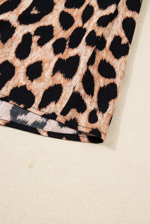 leopard print midi dress