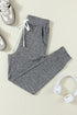 Gray Drawstring Elastic Waistband Pocketed Joggers
