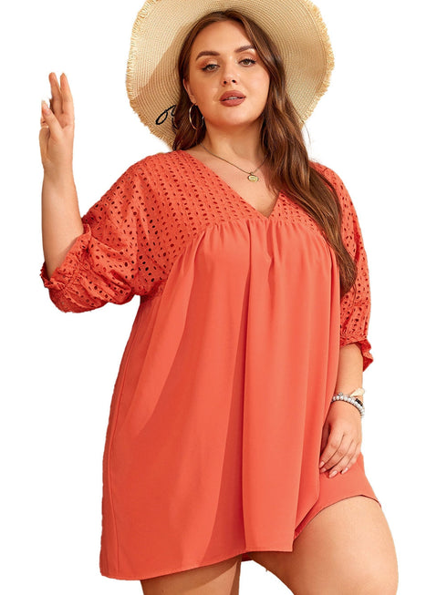 carrot-plus-size-eyelet-contrast-bodice-babydoll-dress