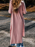 pink-ribbed-button-up-split-duster-cardigan