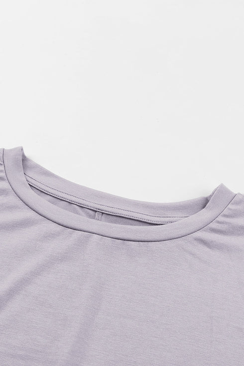 v-neck-short-sleeve-solid-color-loose-dress-1