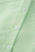 Grass Green Striped Shirred Cuff Buttoned Loose Fit Shirt