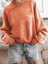 Orange Drop Shoulder Crew Neck Pullover Sweatshirt
