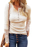beige-crochet-lace-hem-sleeve-button-top