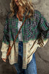 blackish-green-contrast-plaid-patchwork-chest-pocket-button-up-shacket