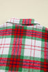 Red Christmas Plaid Casual Flannel Shacket