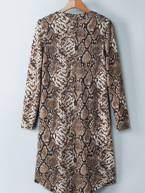 snake-print-long-cardigan