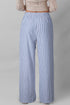 Sky Blue Stripe Buttoned Detail Loose Casual Pants