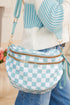 checkered print crossbody bag