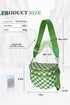 Green Checkered Print Wide Strap Large Crossbody Bag