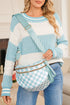 checkered print crossbody bag