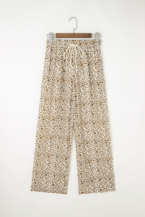 leopard drawstring pants
