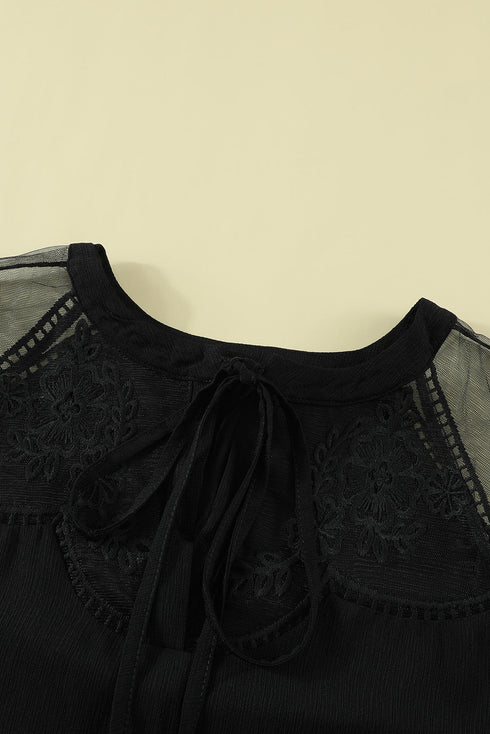 Black Formal Invitation Lace Blouse
