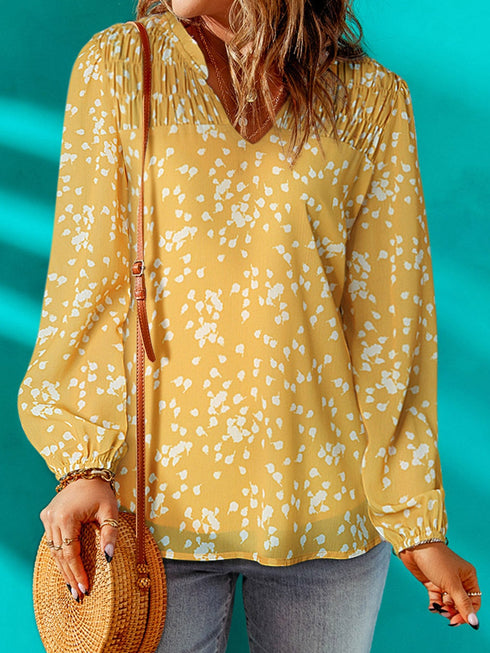 yellow-split-neck-fall-printed-crinkled-blouse