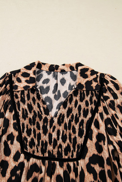 leopard print midi dress