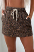 leopard denim skort