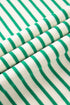 Bright Green Contrast Detail Striped Ruffle Short Sleeve Top