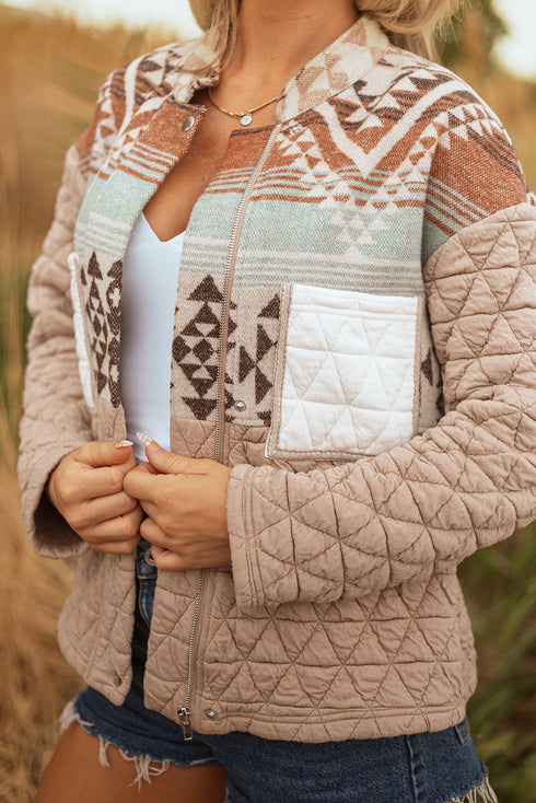 aztec quilted jacket