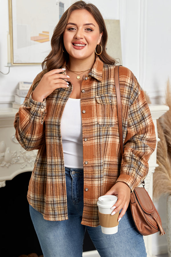 plus size plaid shacket