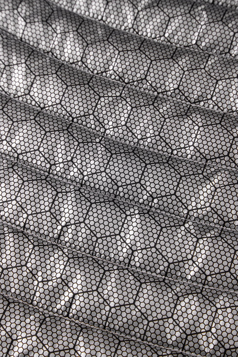 Silvery Solid Color Quilted Zip-up Puffer Jacket