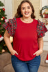 red plus size top