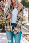 Black Oversize Rounded Hem Plaid Shacket with Slits