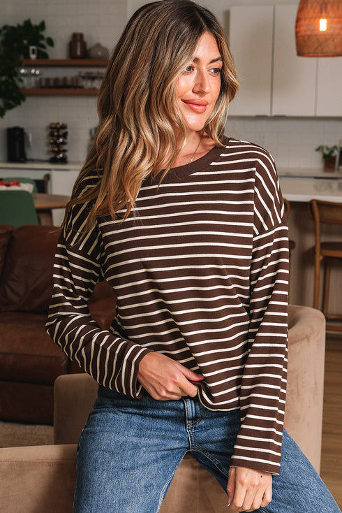 brown stripe t shirt