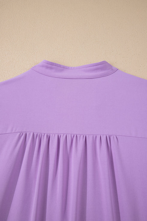 Phalaenopsis V Neck Puff Sleeve Summer Blouse