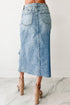 distressed denim skirt