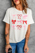 White Diverse Bow Printed Valentines Fashion T Shirt