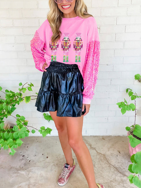 pink-christmas-nutcracker-graphic-sequin-sleeve-sweatshirt