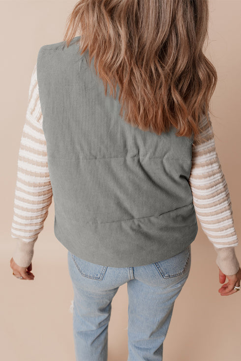 corduroy puffer vest