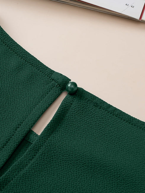 blackish-green-plus-size-sequin-short-puff-sleeve-top