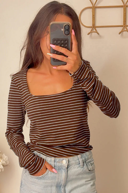 stripe print top