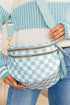 checkered print crossbody bag