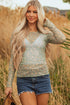 floral mesh long sleeve top