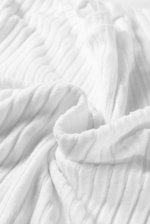 white ribbed knit top