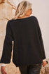 Black Heart Chest Contrast Cuffs Baggy Sweater