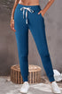 Sail Blue Drawstring Elastic Waistband Pocketed Joggers