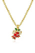 Gold Plated Chain Holly Rhinestone Jingle Bell Necklace