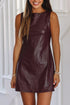 Wild Ginger Vegan Leather Sleeveless Mini Dress