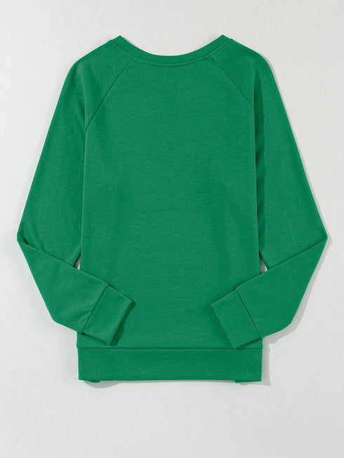 green-solid-round-neck-raglan-sleeve-sweatshirt